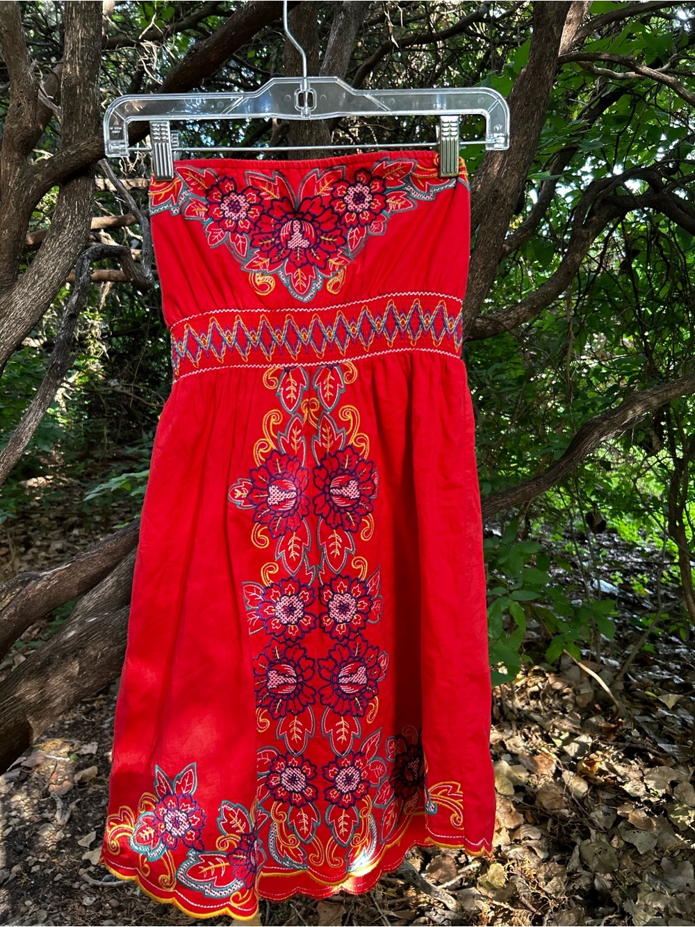 Vintage Y2K Flying Tomato Strapless Embroidered dress or top